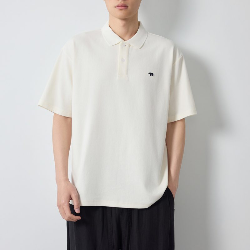 刺绣翻领Polo衫 老钱通勤短袖